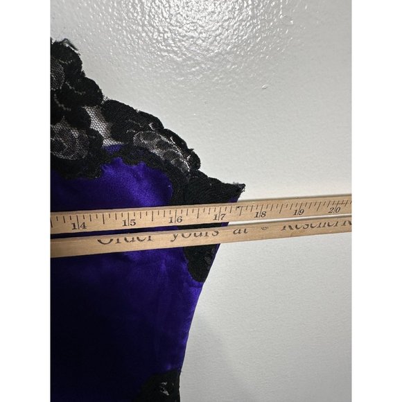 Vintage Victoria's Secret Small Nightgown Slip Purple Black Lace Sexy Polyester - Picture 12 of 12